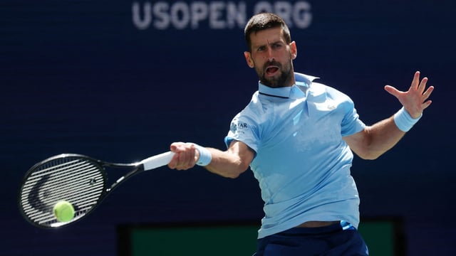Serbia's Novak Djokovic in action during his second round match against Zachary Svajda of the U.S.