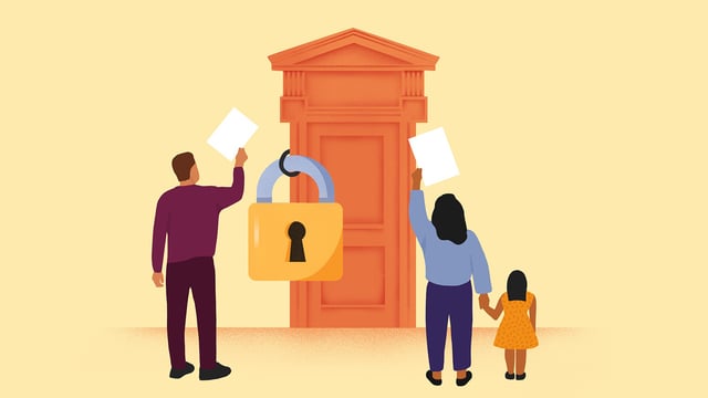 The government says slow asylum appeals keep too many people in hotels. But what actually happens in the rooms where decisions are made? Image: Lou Kiss