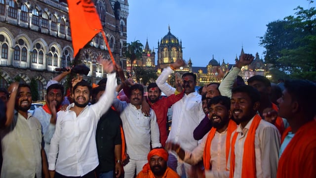 Maratha Kranti Morcha activists from across Maharashtra gather at Azad Maidan for a massive rally demanding reservation for the Maratha community, in Mumbai, India, on Thursday. 