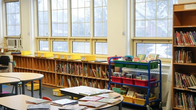 A file photo of an elementary school library.
