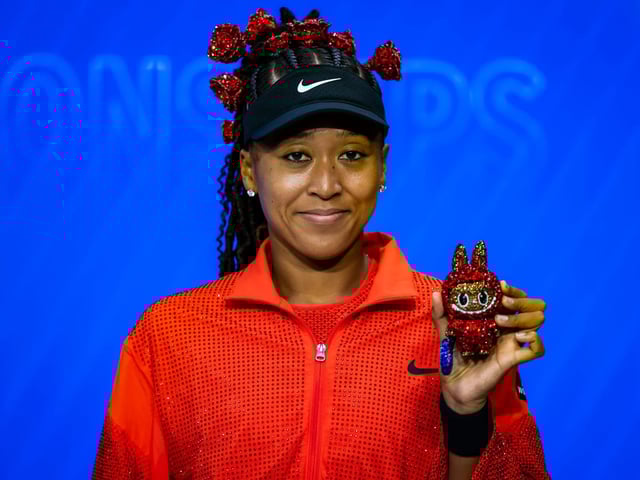 Naomi Osaka showed off her bejeweled Labubu at the US Open.