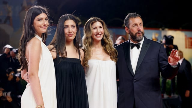 Adam Sandler attended the screening of Jay Kelly with his wife, Jackie Sandler, and his daughters, Sunny Sandler and Sadie Sandler.