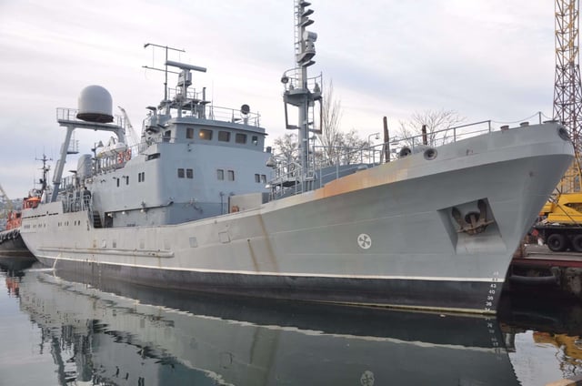 Ukrainian Laguna-class SIGINT ship. Ukrainian MoD file picture.