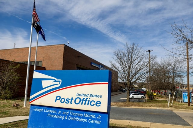 Un bâtiment de la poste américaine, à Washington le 23 mars 2025