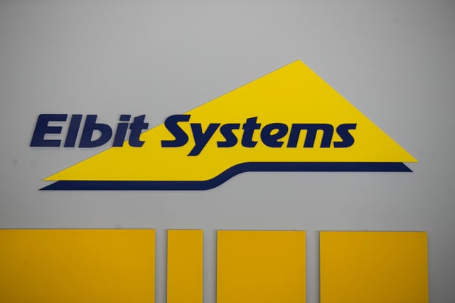 Logo of Israeli defence electronics firm Elbit Systems is seen at their offices in Haifa, Israel February 26, 2017. Picture taken February 26, 2017. REUTERS/Baz Ratner/File Photo