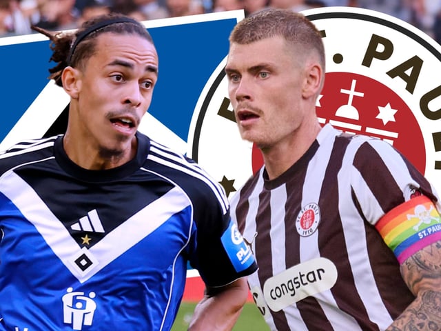 Yussuf Poulsen (l.) mit dem HSV oder Eric Smith für St. Pauli: Wer holt den Derby Sieg?