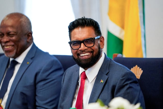 Guyanese President Mohamed Irfaan Ali attends a meeting with U.S. Secretary of State Marco Rubio (not pictured), in Georgetown, Guyana, March 27, 2025. REUTERS/Nathan Howard/Pool/File Photo