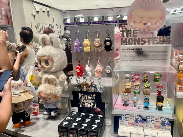 Mini Labubus were put on display at a Pop Mart store in Singapore.