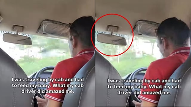 Netizens Applaud Indian Cab Driver For Adjusting His Rear View Mirror To Comfort Breastfeeding Mom- VIDEO