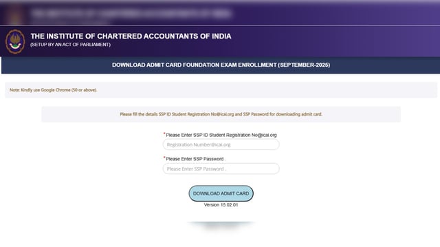 ICAI CA Foundation Admit Card Released on icai.org