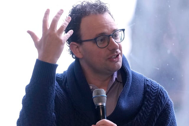 FILE - Dario Amodei, CEO & Co-Founder of Anthropic, speaks at the convening of the International Network of AI Safety Institutes at the Golden Gate Club at the Presidio in San Francisco, Nov. 20, 2024. (AP Photo/Jeff Chiu, File)