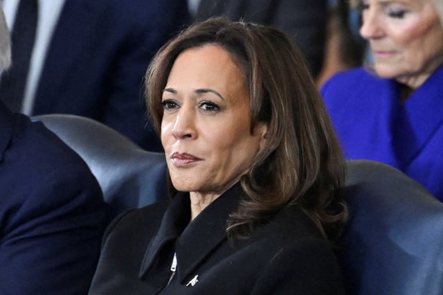 U.S. Vice President Kamala Harris attends the inauguration ceremony before Donald Trump is sworn in as the 47th US President in the US Capitol Rotunda in Washington, DC, on January 20, 2025.     SAUL LOEB/Pool via REUTERS/File Photo