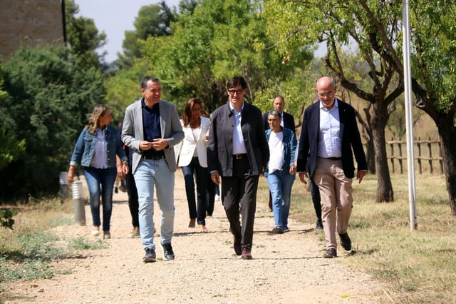 El president Salvador Illa, en la reunión que el Govern ha realizado en Arnes (Terra Alta).