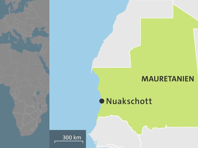 Karte Mauretanien mit der Hauptstadt Nouakchott