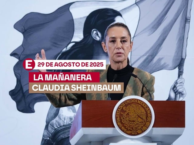 Claudia Sheinbaum encabeza su conferencia mañanera de este 29 de agosto.