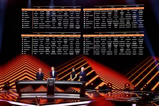Tirage au sort de la Ligue Europa à Monaco le 29 août 2025.