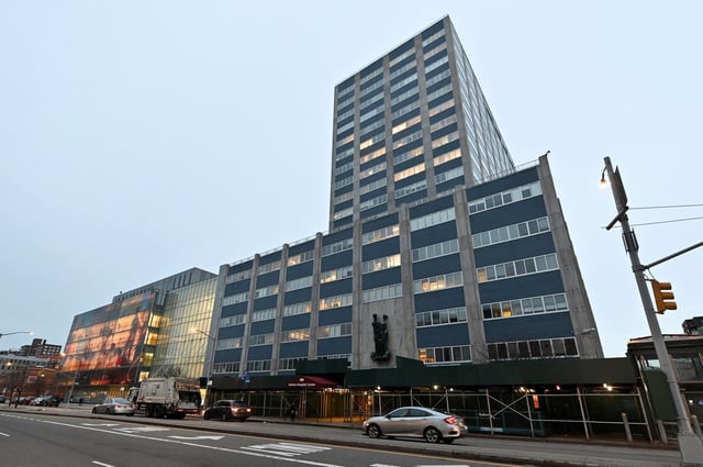 An exterior view of Harlem Hospital Center on March 14, 2020 in New York City. (Photo by Dia Dipasupil/Getty Images)