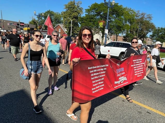 WINDSOR, ONT., SEPT. 4, 2023 -- Participants in Windsor's Labour Day Parade on Monday, Sept. 4, 2023, make their way to Lanspeary Park for speeches, camaraderie and fun.