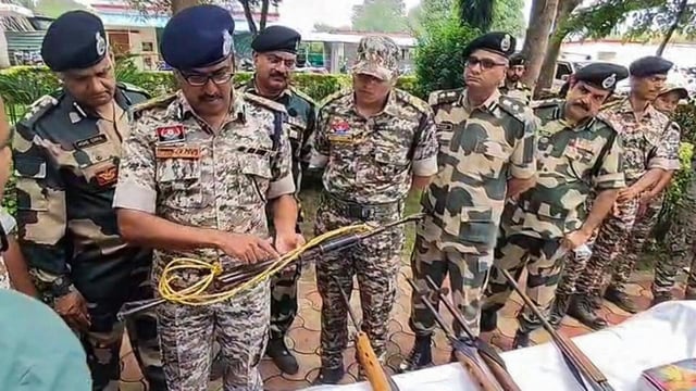 The cache of arms seized after a special joint operation in the Abujhmad forest area in July (ANI FILE PHOTO/REPRESENTATIVE IMAGE)