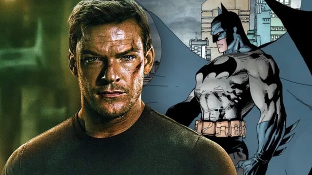 Alan Ritchson in Reacher and Batman in the comics