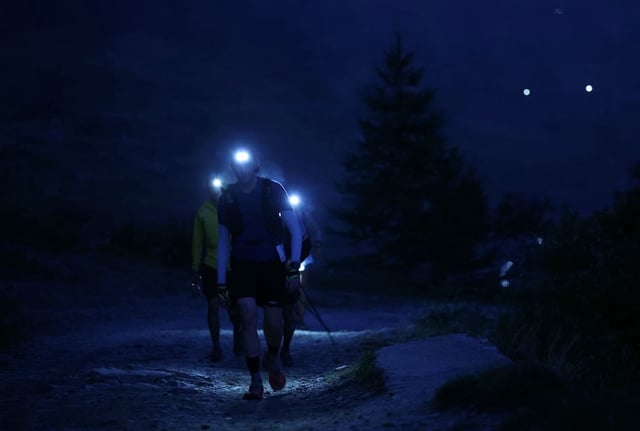 Pendant l'Ultra-Trail du Mont-Blanc à Courmayeur (Italie), le 31 août 2024. 
