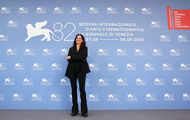 Director Laura Poitras poses during a photocall for the movie "Cover Up" out of competition, at the 82nd Venice International Film Festival, Venice, Italy, August 29, 2025. REUTERS/Yara Nardi