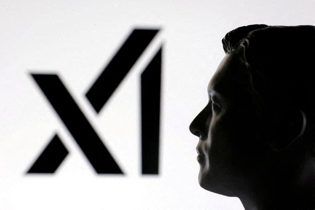 A 3D-printed miniature model of Elon Musk and the xAI logo are seen in this illustration created on January 23, 2025. REUTERS/Dado Ruvic/Illustration/File Photo