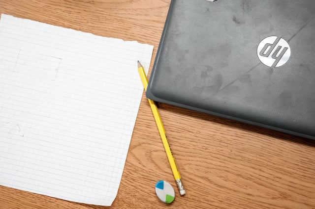 A student's laptop sits on their desk at a school in Toronto on Tuesday, Jan. 9, 2024. THE CANADIAN PRESS/Chris Young