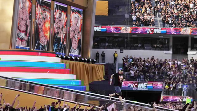 Apr 1, 2023; Inglewood, CA, USA; John Cena during Wrestlemania Night 1 at SoFi Stadium. Mandatory Credit: Joe Camporeale-Imagn Images.