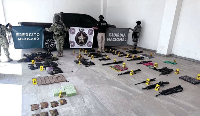 Drogas y armas, así como otros objetos, fueron decomisados en diversos operativos en Sonora. FOTO: ESPECIAL