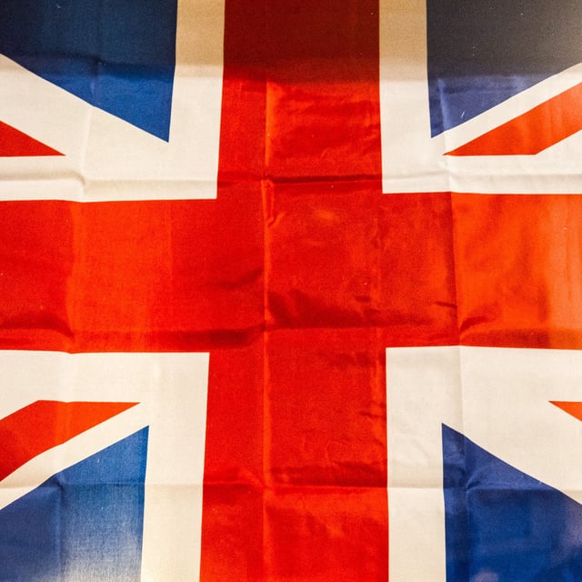 Union Jack flag displayed in the window of a bookstore in Clermont Ferrand France on November 8 2024. (Photo by Romain Costaseca / Hans Lucas / Hans Lucas via AFP) (Photo by ROMAIN COSTASECA/Hans Lucas/AFP via Getty Images)