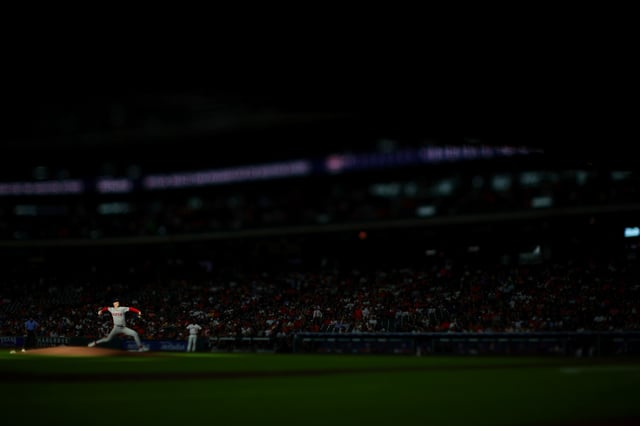 HOUSTON, TEXAS - AUGUST 13: (EDITOR'S NOTE:This image was taken with a Tilt Shift lens.) Walker Buehler #0 of the Boston Red Sox pitches during the first inning against the Houston Astros at Daikin Park on August 13, 2025 in Houston, Texas.