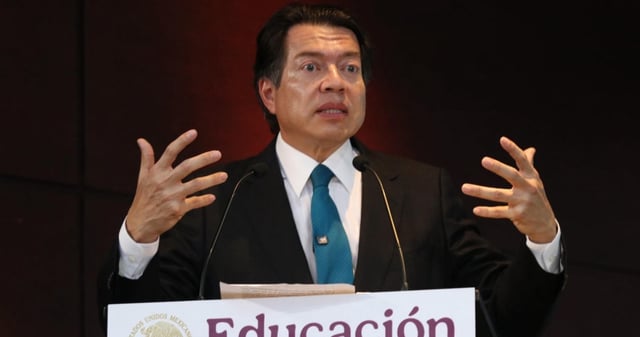 Mario Delgado, Secretario de Educación Pública, durante su participación en un acto de disculpa pública por parte de la SEP y la Autoridad Educativa Federal en la Ciudad de México (AEFCM) con motivo de los abusos cometidos por servidores públicos en el Jardín de Niños "Marcelino de Champagnat" en 2018. Foto:  Graciela López Herrera, Cuartoscuro