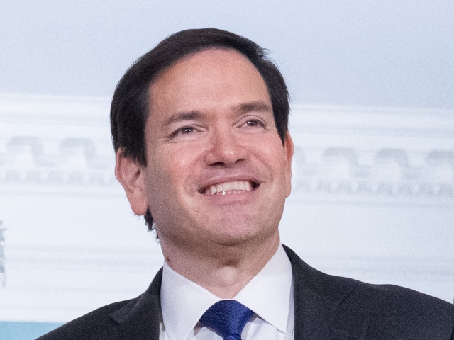 US Secretary of State Marco Rubio (R) greets Israeli Foreign Minister Gideon Sa'ar prior to a meeting at the State Department in Washington, DC, August 27, 2025. SAUL LOEB/AFP via Getty