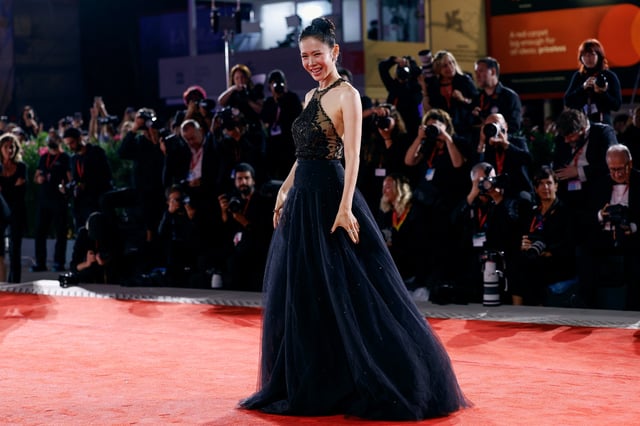 Cast member Son Ye-jin poses on the red carpet for the screening of the movie "No Other Choice" in competition, at the 82nd Venice International Film Festival, Venice, Italy, August 29, 2025. REUTERS/Remo Casilli