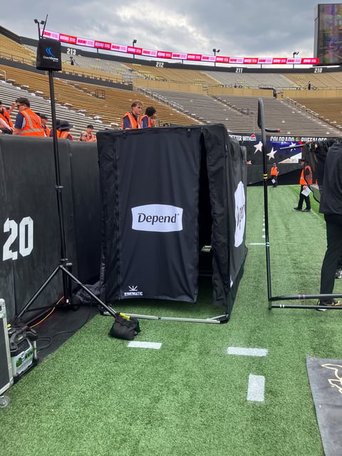 Deion Sanders' portable toilet on the sideline at Colorado.