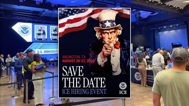 Multitudes acuden a feria laboral de ICE en Texas para sumarse a las deportaciones masivas de Trump. FOTO: Especial