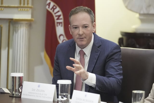 Environmental Protection Agency Administrator Lee Zeldin, speaks during a cabinet meeting with President Donald Trump, Tuesday, Aug. 26, 2025, at the White House in Washington. (AP Photo/Mark Schiefelbein)
