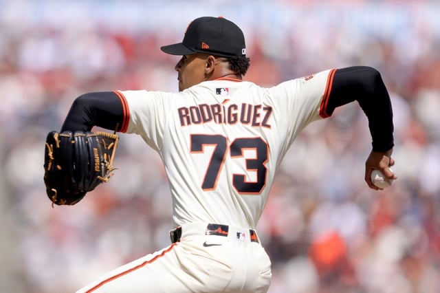 San Francisco Giants pitcher Randy Rodríguez (73) delivers against the Seattle Mariners in the third inning of their Opening Day at Oracle Park in San Francisco, Calif., on Friday, April 4, 2024. (Ray Chavez/Bay Area News Group)