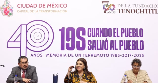 Clara Brugada Molina informa a la ciudadanía de las acciones que se llevaran a cabo para conmemorar los 40 años del sismo de 1985. Foto: X, @ClaraBrugadaM