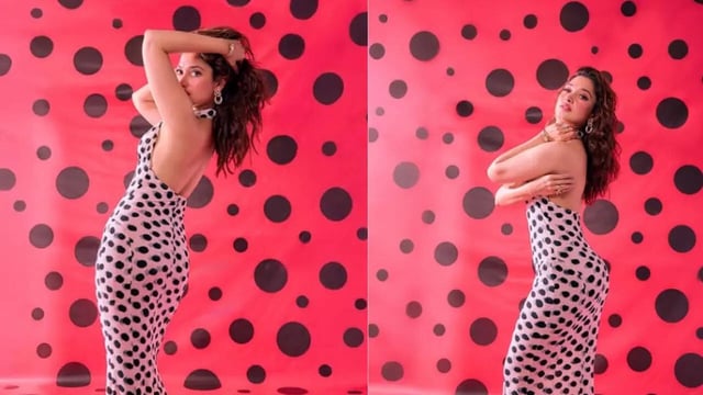 Tamannaah Bhatia Turns Up The Heat In A Sultry Norma Kamali Polka Dot Halter Gown And We Are Swooning. (Image: Instagram)