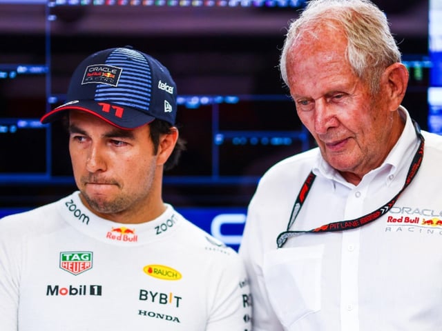 Helmut Marko y Sergio Pérez en Red Bull (Red Bull)