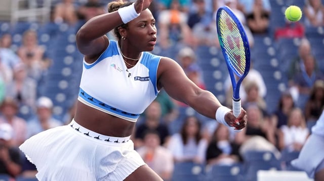 Taylor Townsend in action at the US Open 2025. | Image: AP