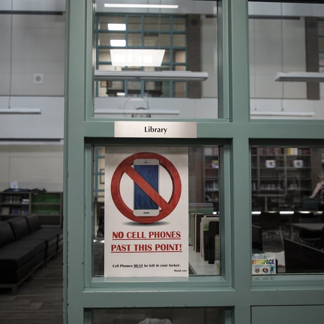 Teacher Tina Somers prepares her classroom for her grade 8-9 English Language Arts students at John D Bracco School in Edmonton, Alberta on Thursday, August 28, 2025. Somers says cellphones are a distraction in the classroom. Amber Bracken for The Globe and Mail