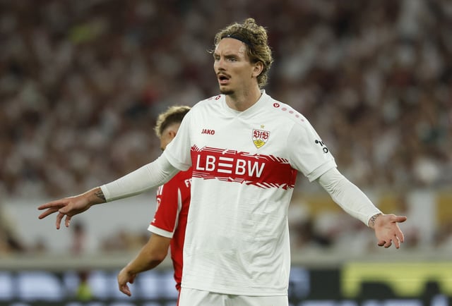Soccer Football - Franz Beckenbauer Supercup 2025 - VFB Stuttgart v Bayern Munich - MHPArena, Stuttgart, Germany - August 16, 2025 VfB Stuttgart's Nick Woltemade reacts REUTERS/Heiko Becker/File Photo