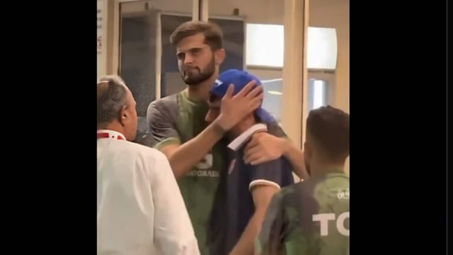 Shaheen Shah Afridi hugs Rashid Khan to comfort him after his brother's death