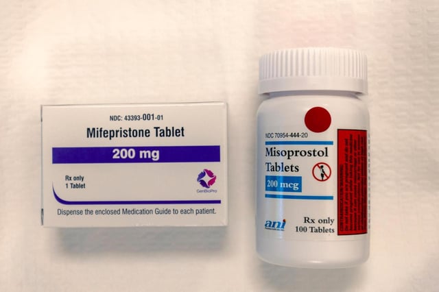 In this photo illustration, Mifepristone and misoprostol are seen at Wyoming’s last abortion clinic, Wellspring Center March 10, 2025, in Casper, Wyoming. (Natalie Behring/Getty Images North America/TNS)
