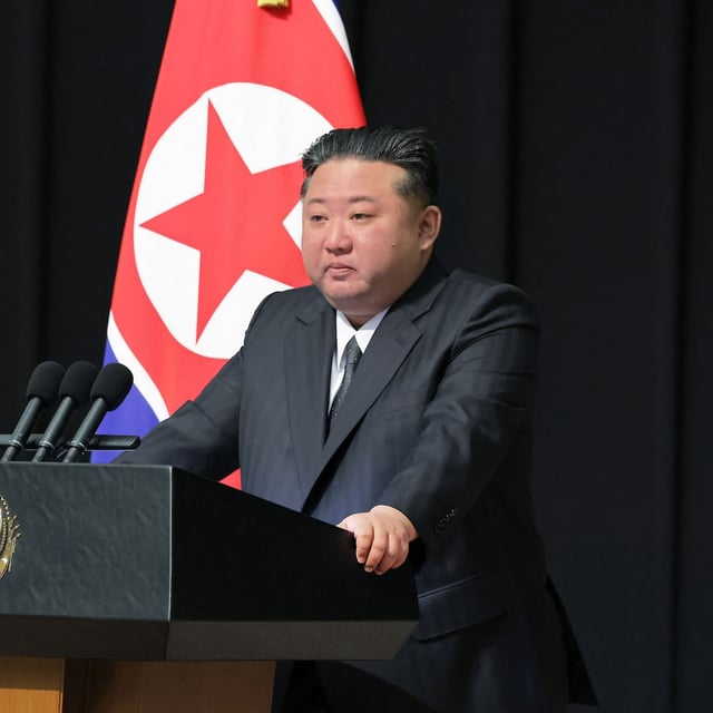 North Korean leader Kim Jong Un offering condolences to the families of soldiers who participated in overseas military operations, in Pyongyang, after meeting with families of soldiers killed fighting for Russia on August 29.