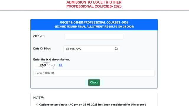 KCET final seat allotment result 2025 has been declared for Round 2. The direct link to check is give here. 