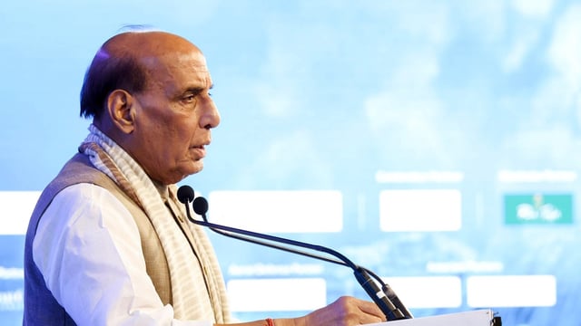 Defence Minister Rajnath Singh was in Noida to inaugurate a private aero engine test facility.